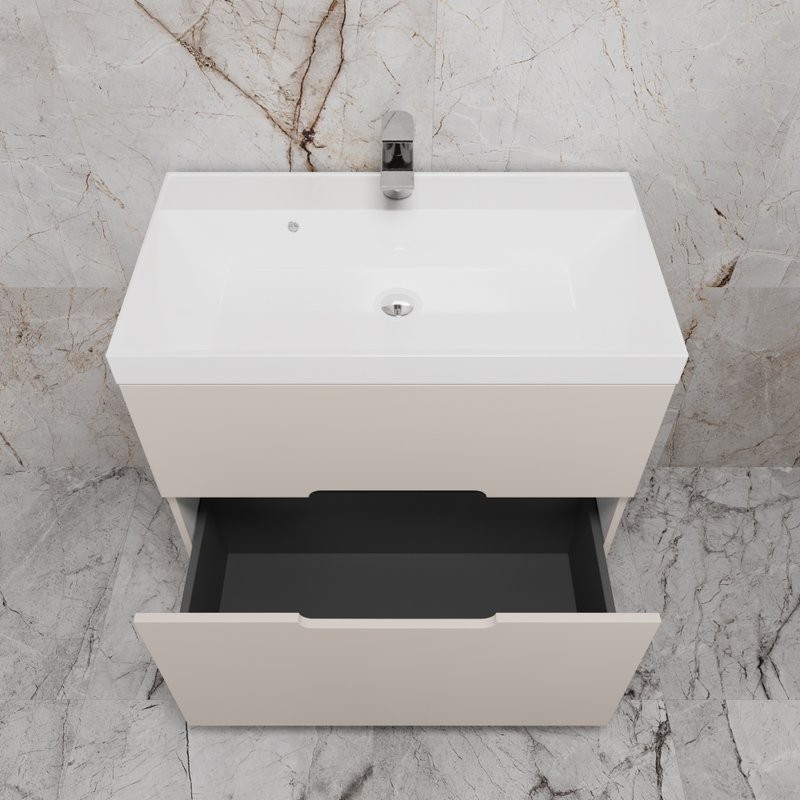 Тумба с раковиной Style Line Матис 80 напольная, крем