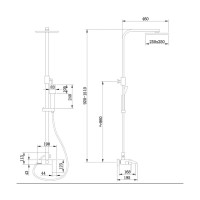 Душевая стойка Abber Wasserfall AF8616L хром Душевая стойка Abber Wasserfall AF8616L хром