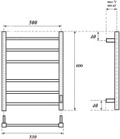 Полотенцесушитель электрический Point Меркурий PN83856 50x60, хром