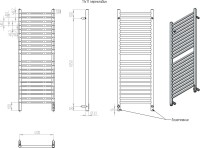 Полотенцесушитель электрический EWRIKA Медея S 120/40 с диммером, черный матовый