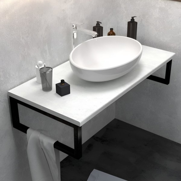 Столешница с раковиной 1MarKa Grunge Loft 80 бетон светлый