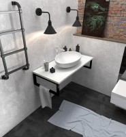 Столешница с раковиной 1MarKa Grunge Loft 80 бетон светлый