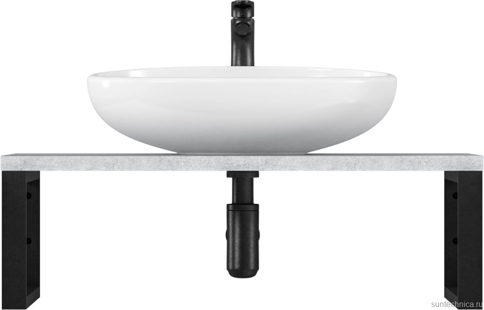 Столешница с раковиной 1MarKa Grunge Loft 80 бетон светлый