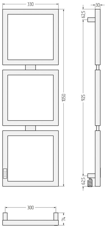 Полотенцесушитель электрический Сунержа Этюд E 32-0844-1030 105x35 см, подключение слева, золотой шелк