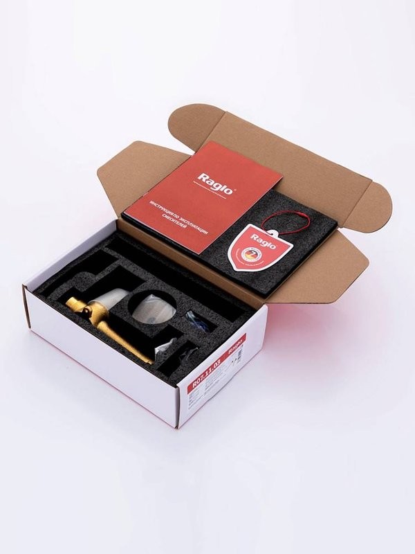 Смеситель для раковины Raglo R07.11.03 С ВНУТРЕННЕЙ ЧАСТЬЮ, золотой сатин