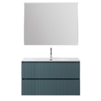 Мебель для ванной комнаты BelBagno Uno 100 подвесная, 2 ящика, матовая голубая