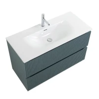 Мебель для ванной комнаты BelBagno Uno 100 подвесная, 2 ящика, матовая голубая