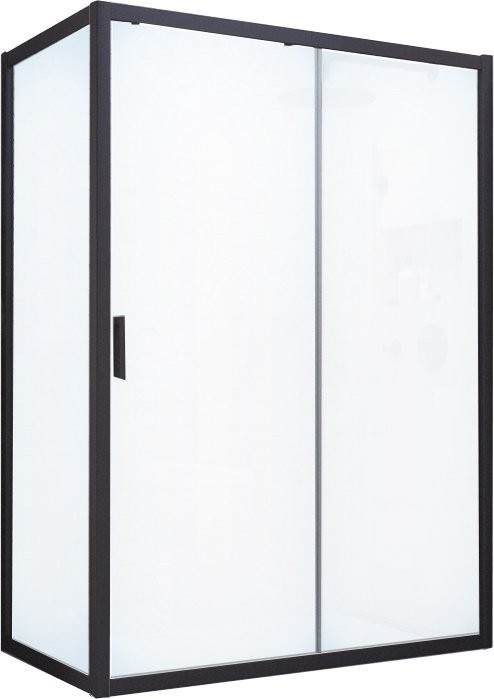 Душевой уголок Vegas Glass ZP+ZPV NOVO 100*90 02М 10 профиль черный матовый, стекло сатин