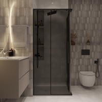 Душевой уголок Niagara Nova NG-2822-34BLACK 80x80, профиль черный матовый, стекло тонированное