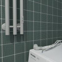 Полотенцесушитель электрический Маргроид Inaro 120х12 R, с крючками, белый матовый