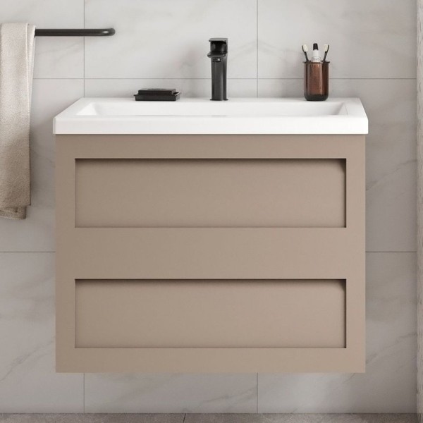 Тумба с раковиной Art&Max Platino 75, подвесная, капучино