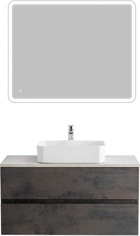 Мебель для ванной комнаты Cezares Molveno 46 100 ossido, со столешницей marmo crema opaco