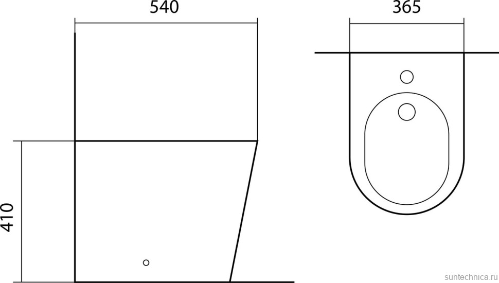 Биде напольное AQUATEK Вега AQ1058-00 глянцевое белое