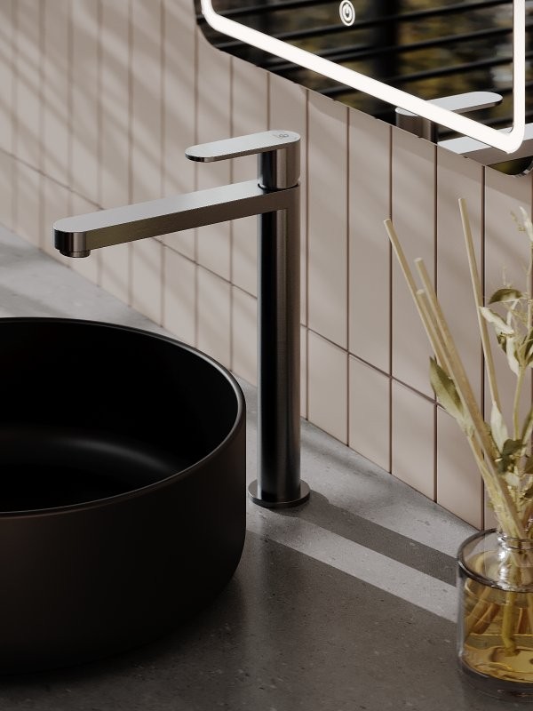 Смеситель для раковины Agger Sweet A2712155 оружейная сталь матовая