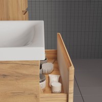 Тумба с раковиной SanStar Riana 50 подвесная, дуб крафт золотой, раковина Como 50