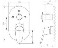 Встраиваемый смеситель для душа и ванны Bravat Drop P69190C-RUS