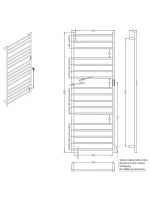 Полотенцесушитель электрический Bemeta 704151060 170x60 см, подключение справа, скрытое подключение справа, матовый черный, лесенка