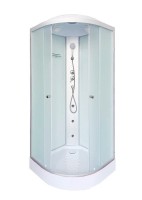 Душевая кабина DTO LM909 90х90, с гидромассажем, профиль хром, стекло матовое