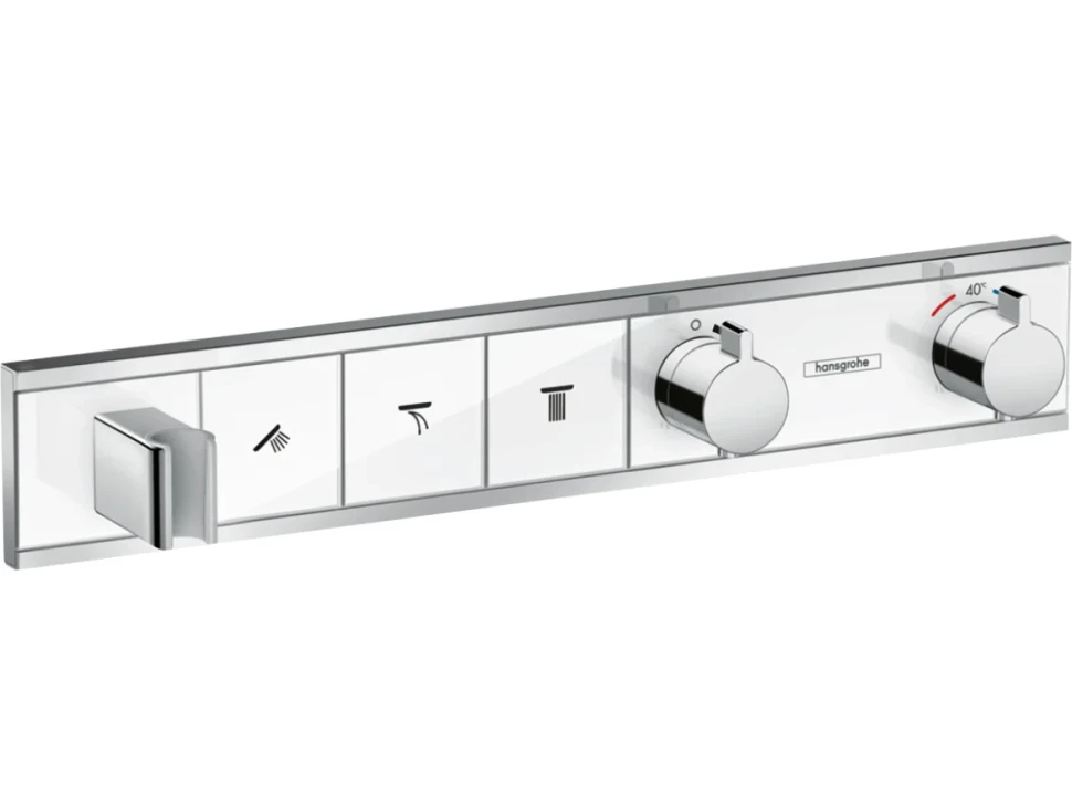 Термостатический смеситель встраиваемый Hansgrohe RainSelect 15356400 для душа, матовый белый, хром