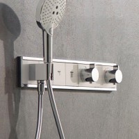 Термостатический смеситель встраиваемый Hansgrohe RainSelect 15356400 для душа, матовый белый, хром