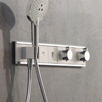 Термостатический смеситель встраиваемый Hansgrohe RainSelect 15356400 для душа, матовый белый, хром