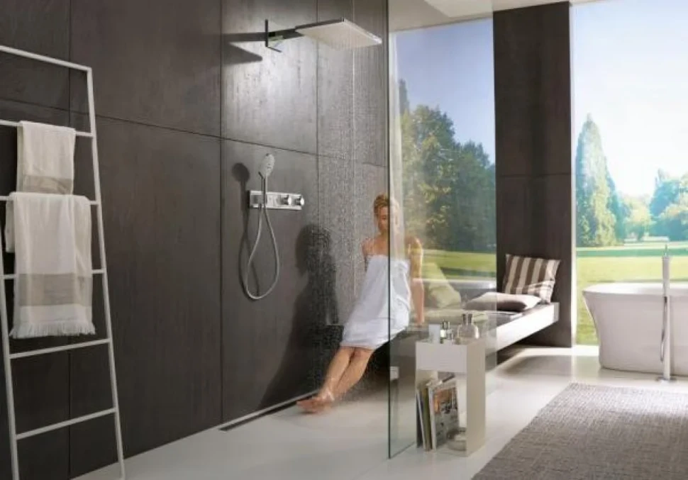 Термостатический смеситель встраиваемый Hansgrohe RainSelect 15356400 для душа, матовый белый, хром