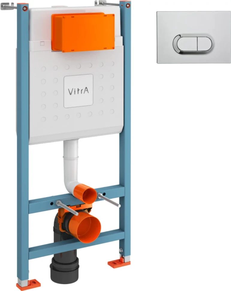 Система инсталляции для унитазов VitrA V-Fix Core 732-5800-01 с кнопкой смыва 740-0580 хром