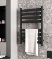 Полотенцесушитель электрический Bauedge Elite R 50х80, матовый черный RAL9005
