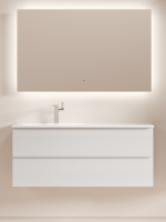 Тумба с раковиной Sancos Folk 120 L подвесная, 2 ящика, bianco