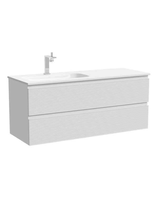 Тумба с раковиной Sancos Folk 120 L подвесная, 2 ящика, bianco