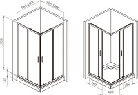 Душевой уголок AM.PM Gem W90G-403-100100-BT 100х100 см