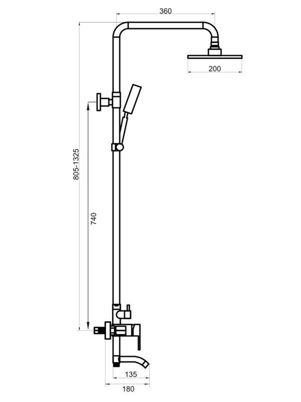 Душевая стойка РМС SUS124-009DK-1