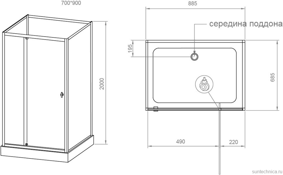 Душевая кабина RGW Andaman AN-207 90x70 см, без крыши