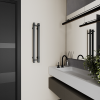 Полотенцесушитель электрический Bauedge Stella Square R 8х80, черный матовый