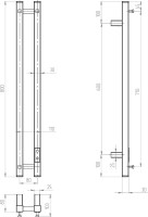 Полотенцесушитель электрический Bauedge Stella Square R 8х80, черный матовый