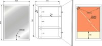Зеркало-шкаф Style Line Квартет 60 с подсветкой