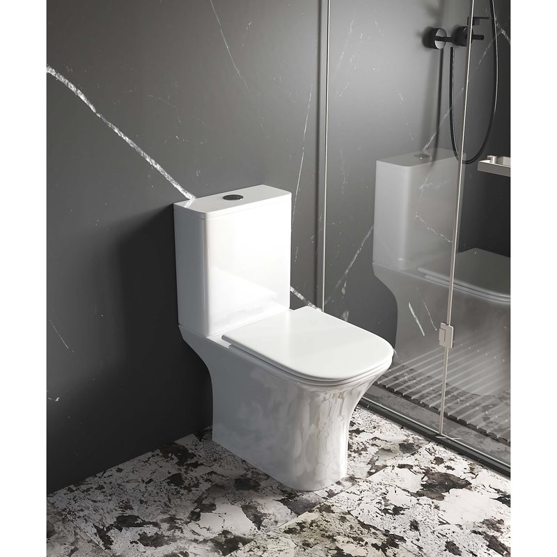 Унитаз-компакт напольный AQUATEK Optima Square AQ4411-00 безободковый, с микролифтом