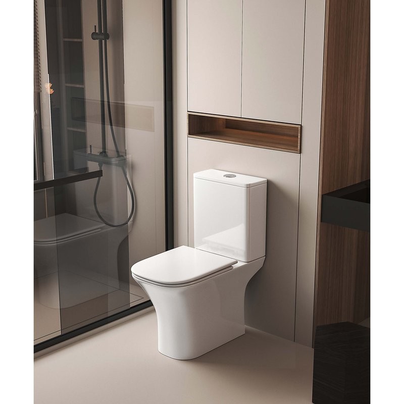 Унитаз-компакт напольный AQUATEK Optima Square AQ4411-00 безободковый, с микролифтом