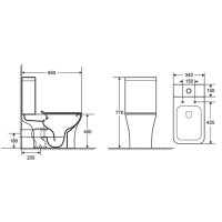 Унитаз-компакт напольный AQUATEK Optima Square AQ4411-00 безободковый, с микролифтом
