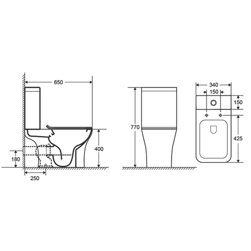 Унитаз-компакт напольный AQUATEK Optima Square AQ4411-00 безободковый, с микролифтом