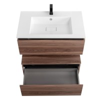 Тумба с раковиной Cezares Slider 100 подвесная, 2 ящика, орех дымчатый