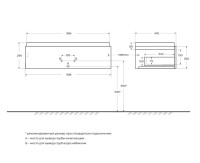 Тумба с раковиной Cezares Slider 100 подвесная, 2 ящика, орех дымчатый