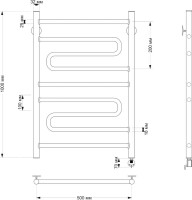 Полотенцесушитель электрический Secado Валенсия 2 105x55 см, подключение справа, бронза, лесенка, латунь