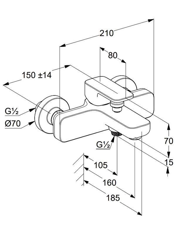 Смеситель для ванны с душем Kludi Renon 42691N575 брашированный никель PVD