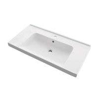 Тумба с раковиной Dreja Perfecto 90 подвесная, дуб эврика, белый глянец