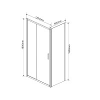 Душевой уголок Vincea Garda VSR-1G8012CLG 120х80, профиль брашированное золото, стекло прозрачное
