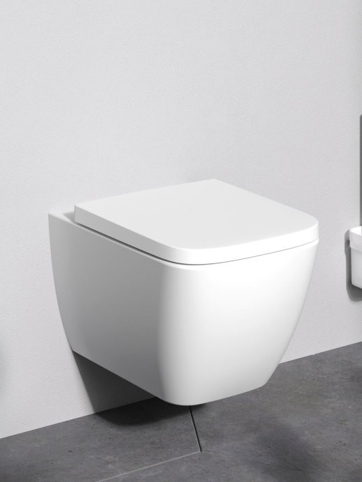 Унитаз подвесной AM.PM Gem C901901SC Aquaspin, безободковый, сиденье с микролифтом, глянцевый белый