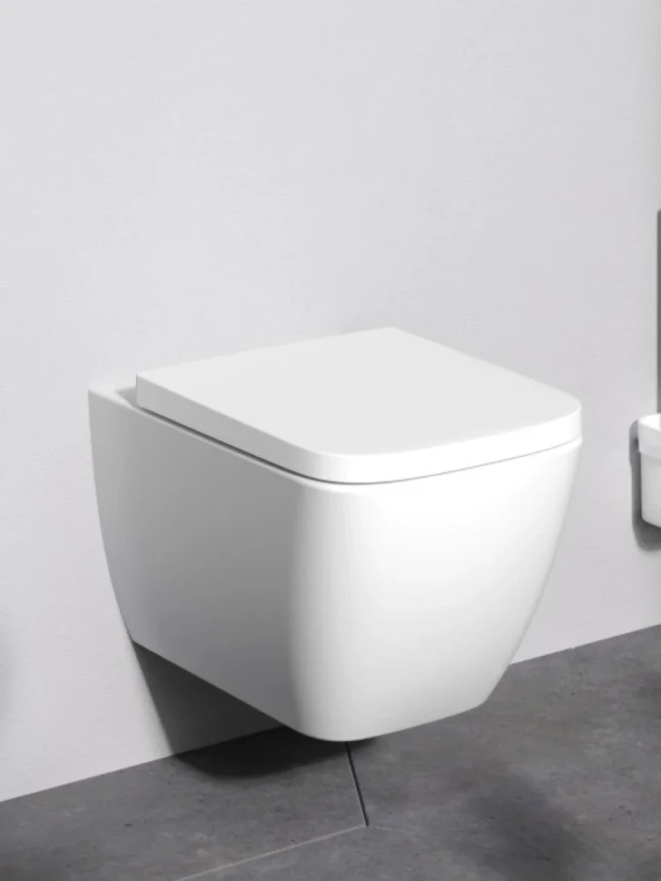 Унитаз подвесной AM.PM Gem C901901SC Aquaspin, безободковый, сиденье с микролифтом, глянцевый белый