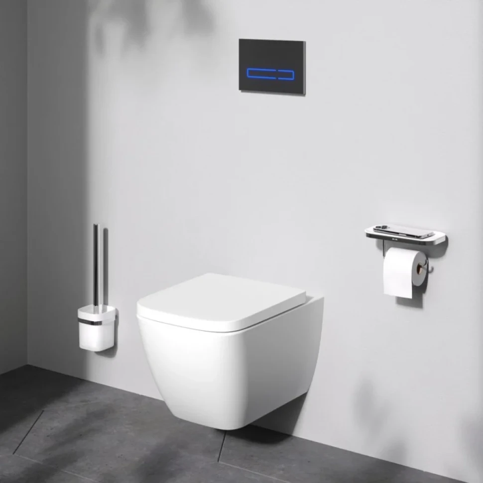 Унитаз подвесной AM.PM Gem C901901SC Aquaspin, безободковый, сиденье с микролифтом, глянцевый белый
