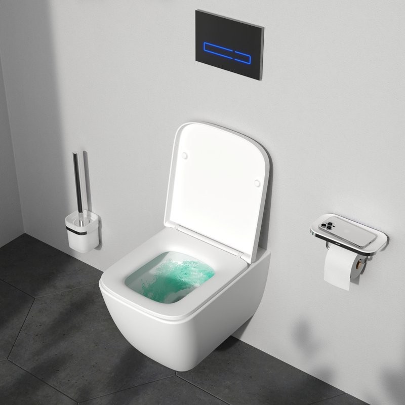 Унитаз подвесной AM.PM Gem C901901SC Aquaspin, безободковый, сиденье с микролифтом, глянцевый белый